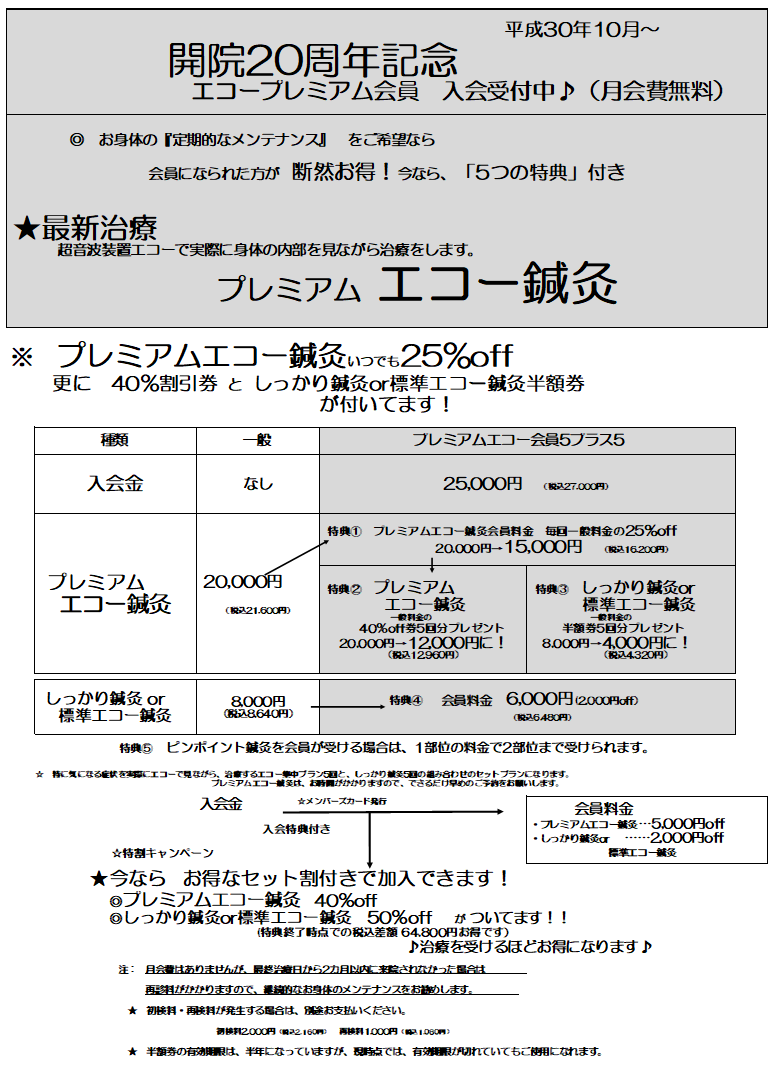 プレミアムエコー鍼灸5+5_高野鍼灸リラクセーション